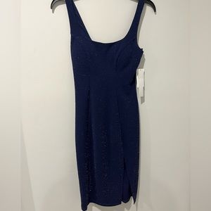 NWT mid length sparkly navy blue hoco dress size XS